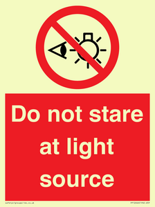 Do not stare at light source